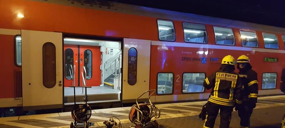 Brand im Regionalexpress