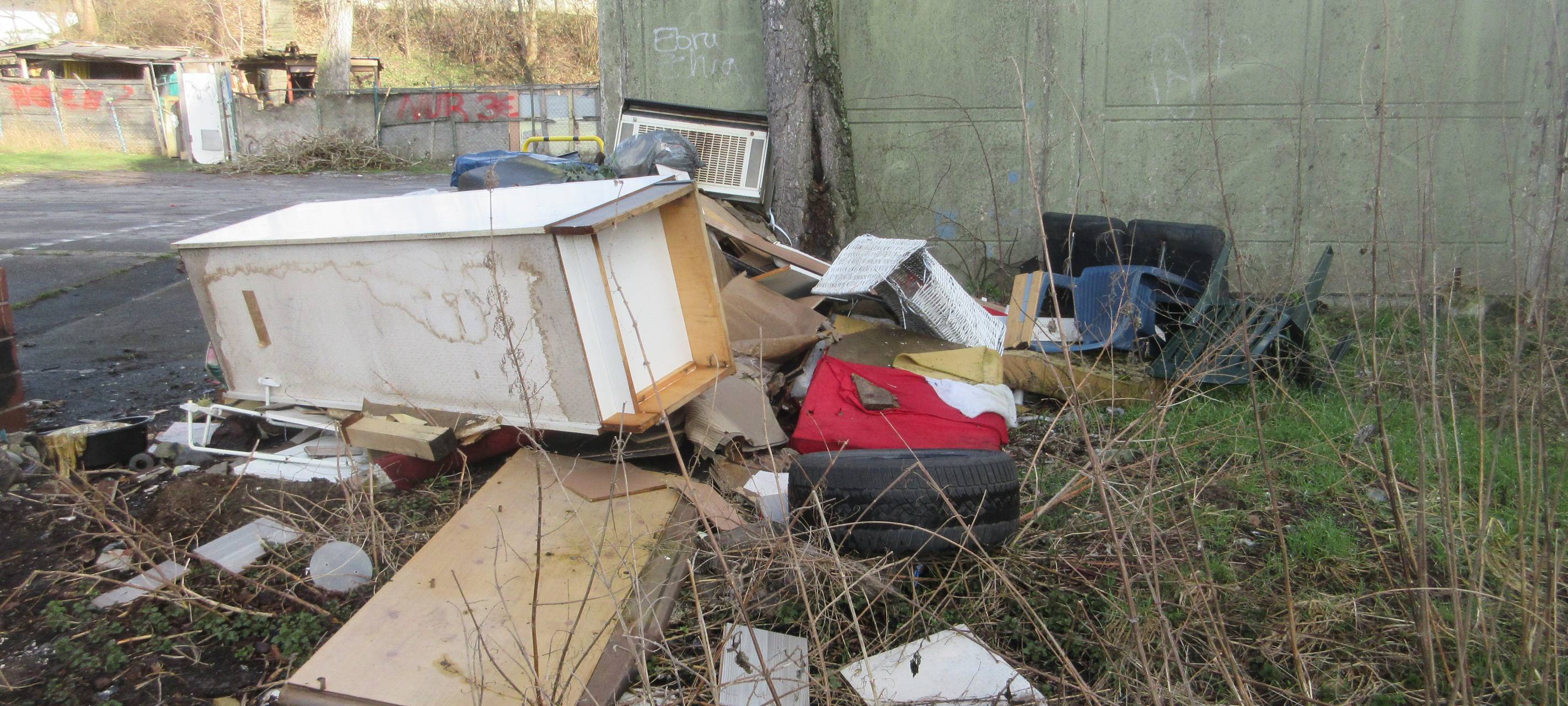 vermüllten Blumenstraße in Kamen.