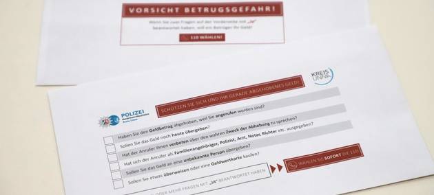 Dieser Übergabeumschlag soll helfen, Betrug zu verhindern.