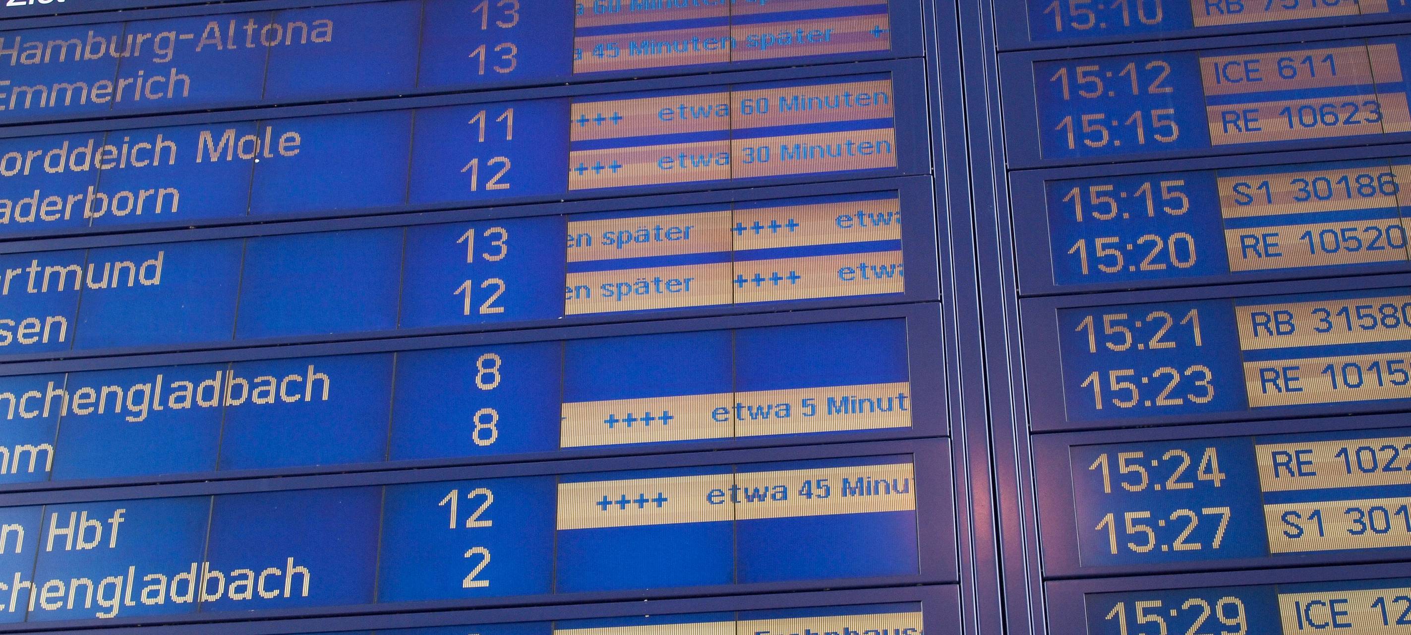 Mehr Verspätungen und Ausfälle