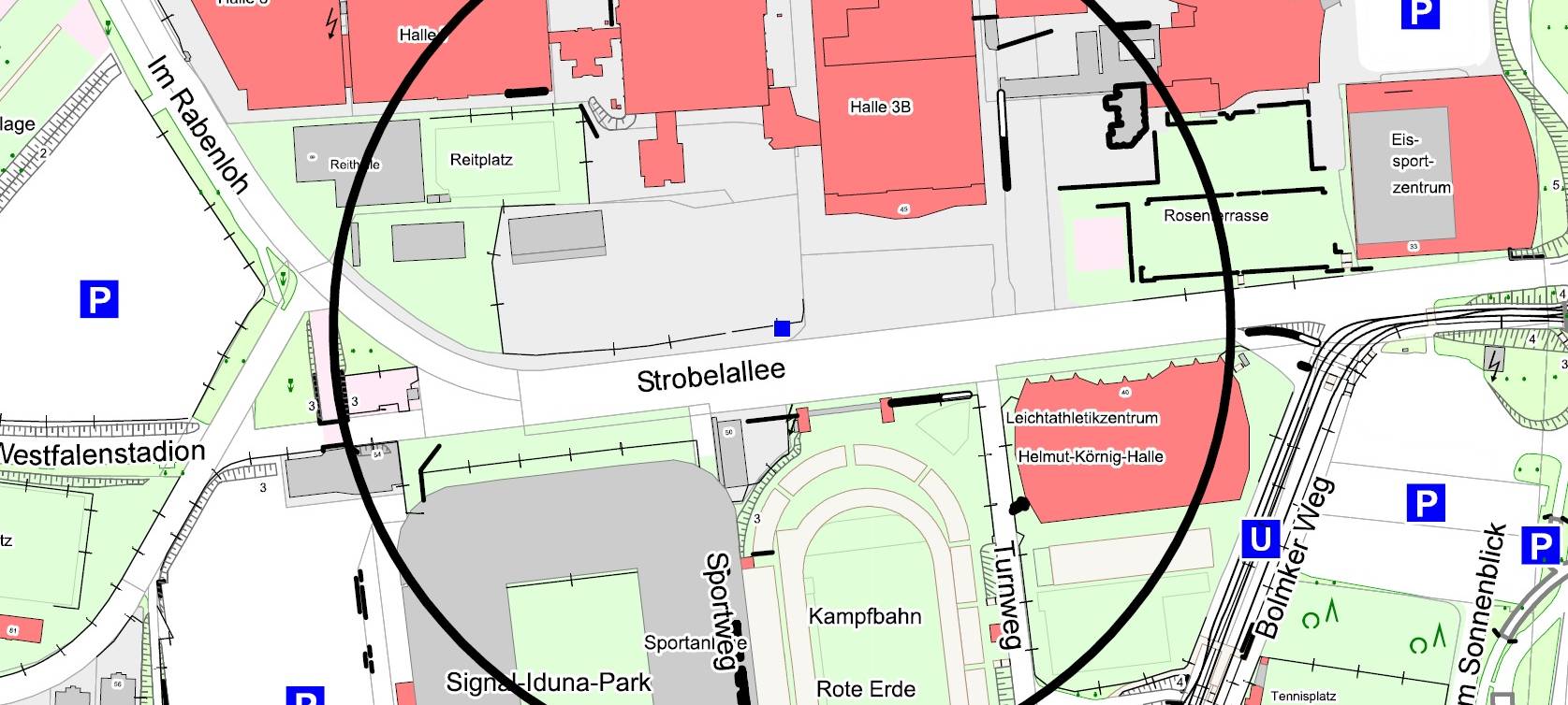 Blindgänger am Dortmunder Stadion