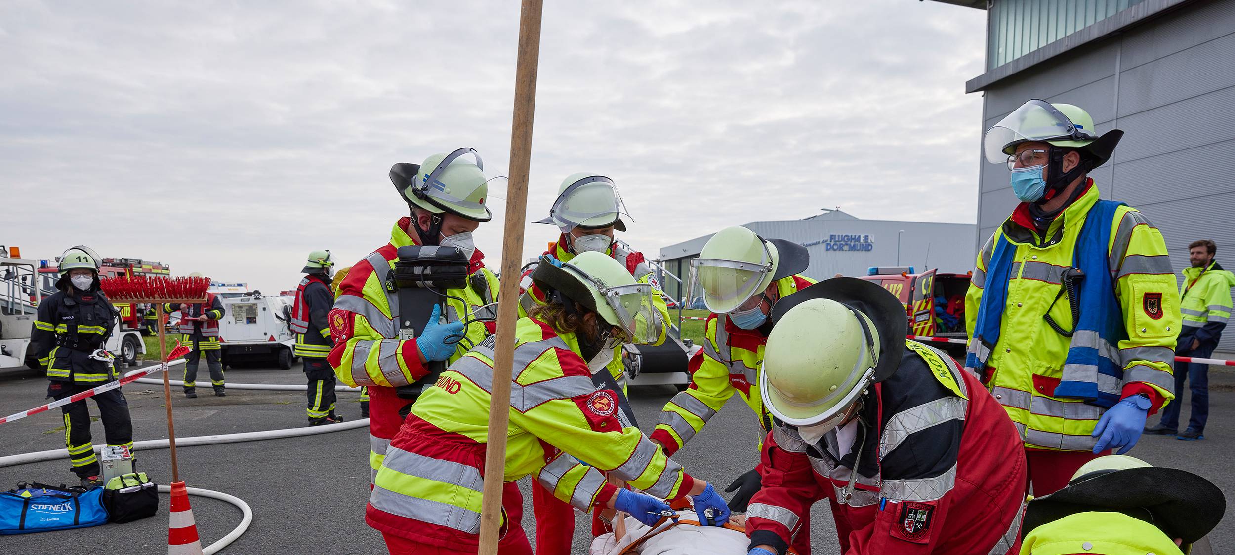 Großübung am Dortmunder Flughafen geglückt