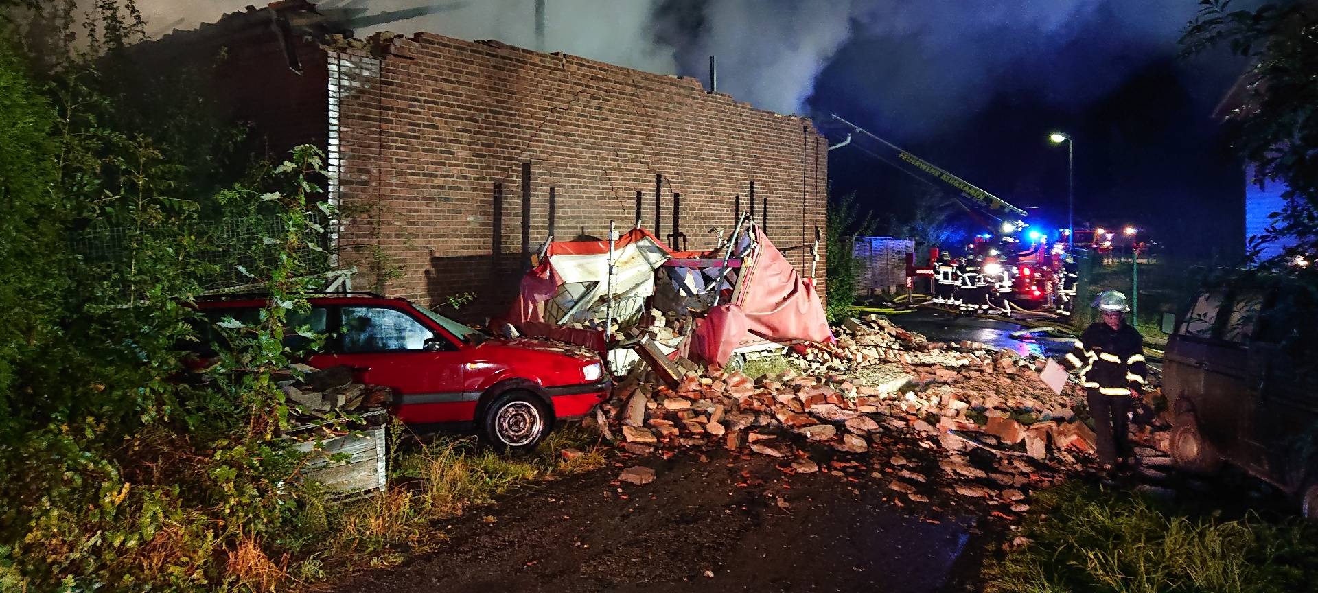 In Bönen ist in der Nacht eine frühere Scheune abgebrannt.