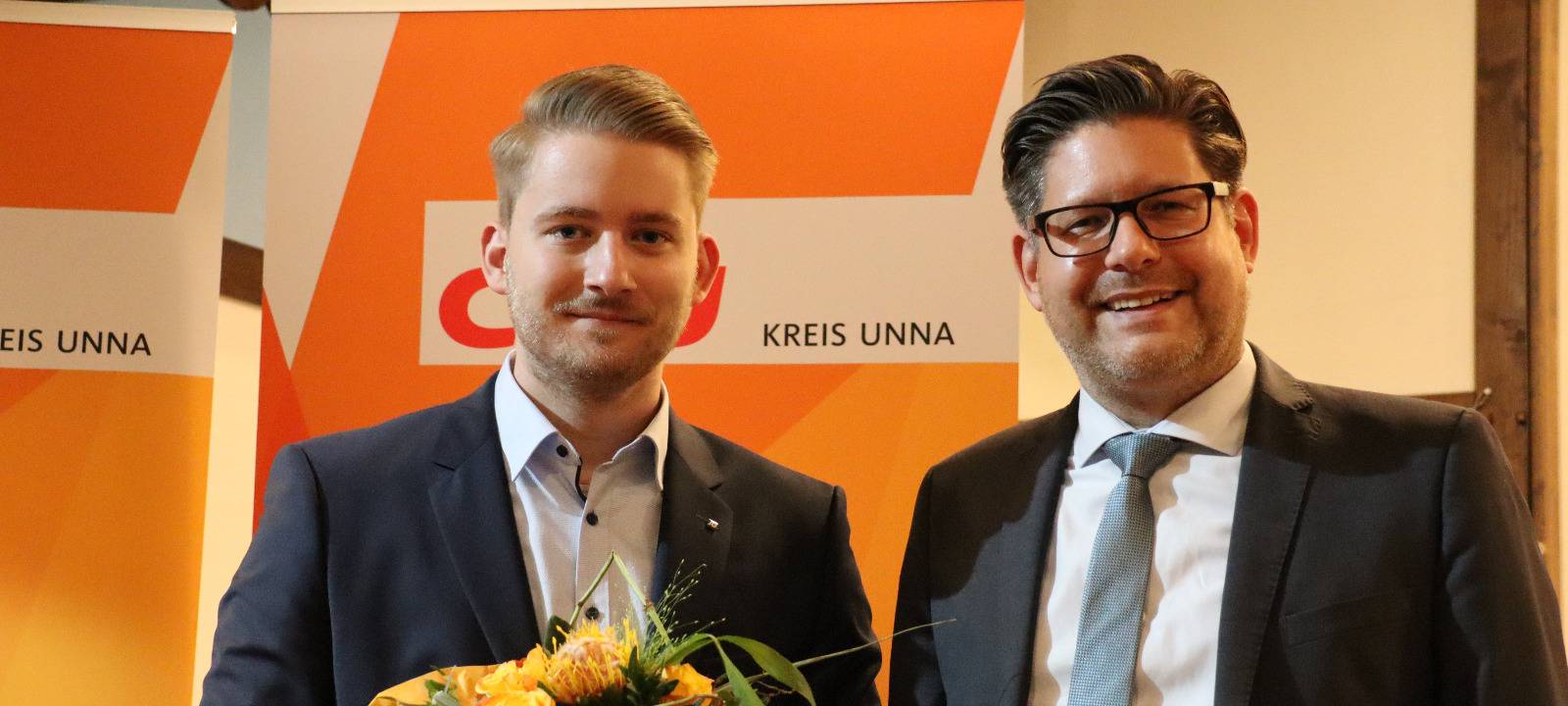 Kandidat Marcal Zilian und CDU-Kreisvorsitzender Marco Morten Pufke (von links).