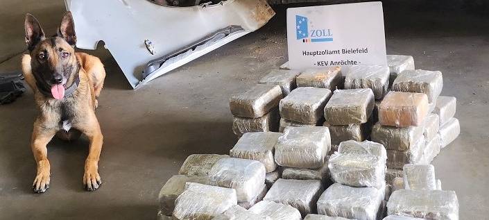 Rauschgiftspürhündin "Lieschen Müller" mit dem Drogenfund von der A2.