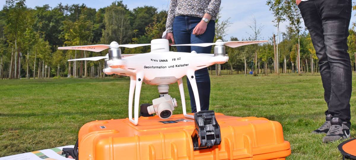 Die Drohne der Kreis-Geomatiker.