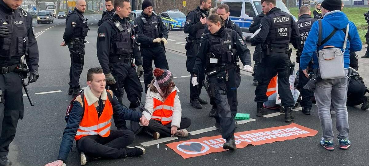 Klimaaktivisten Letze Generation in Dortmund