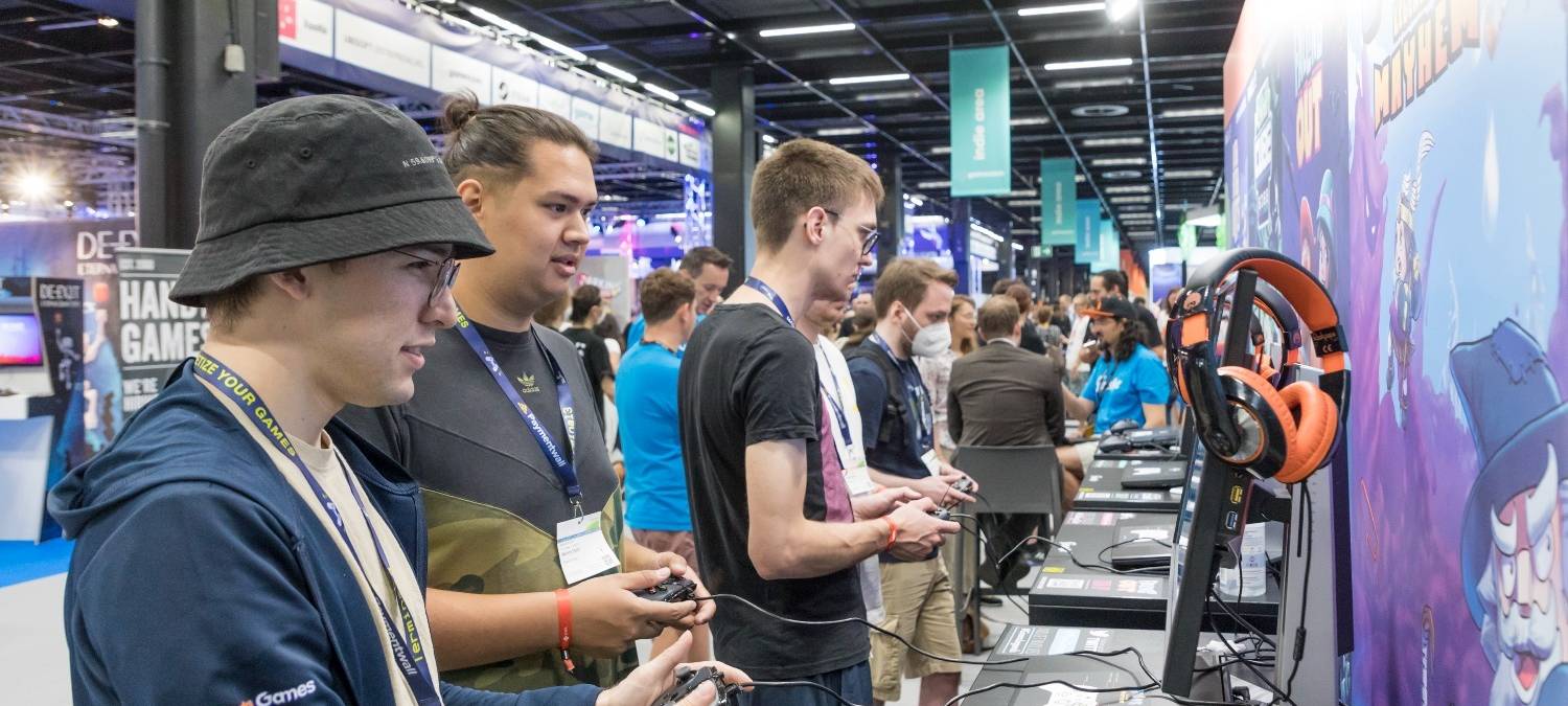 Ein Stand auf der Messe gamescom.