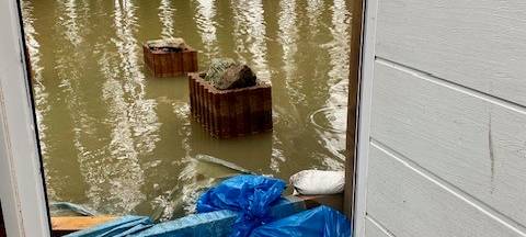 Hochwasser in der Freilichtbühne Werne