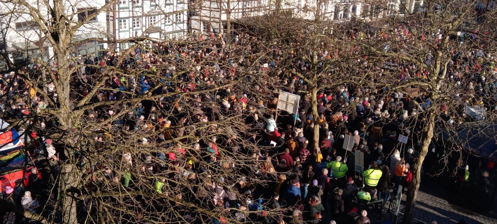 Demonstration für Vielfalt und Zusammenhalt auf dem Kamener Markt am 27. Januar 2024.
