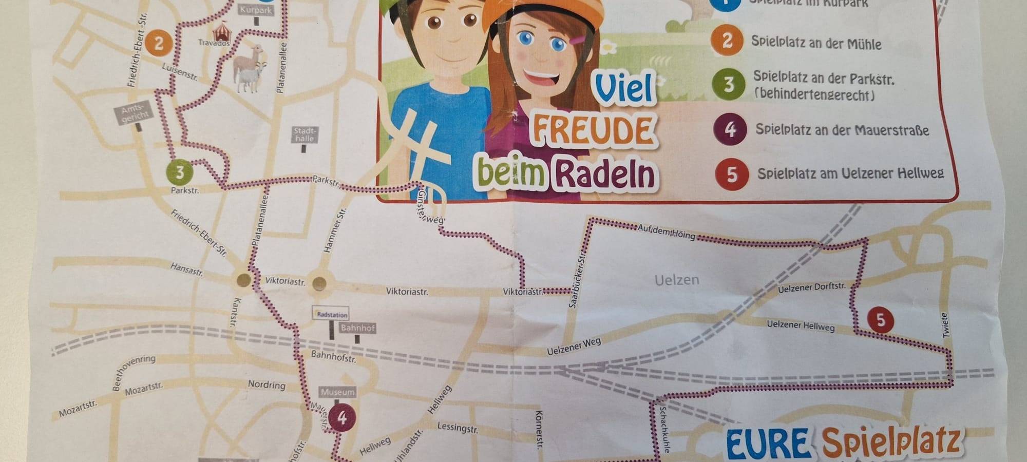 Die Spielplatz-Fahrradroute in Unna