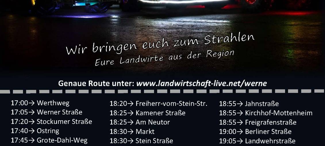 Trecker-Lichtertour im Kreis Unna