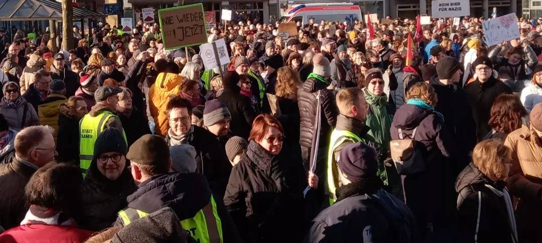 Demo auf dem Kamener Markt für Vielfalt und gegen Rechtsextremismus am 27. Januar 2024.