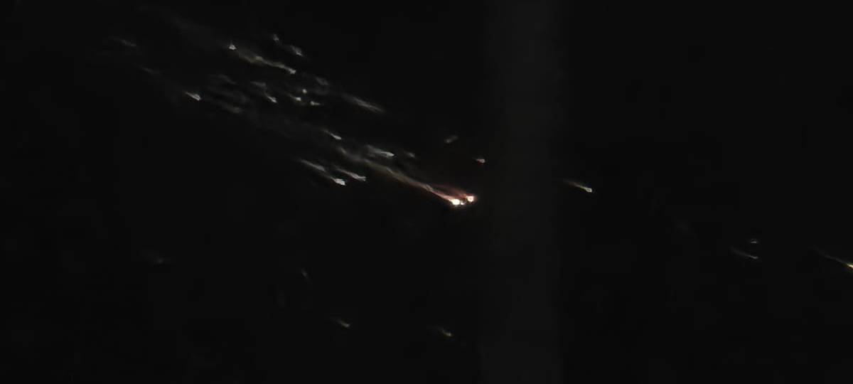 Verglühende Raketenstufe über dem Kreis Unna