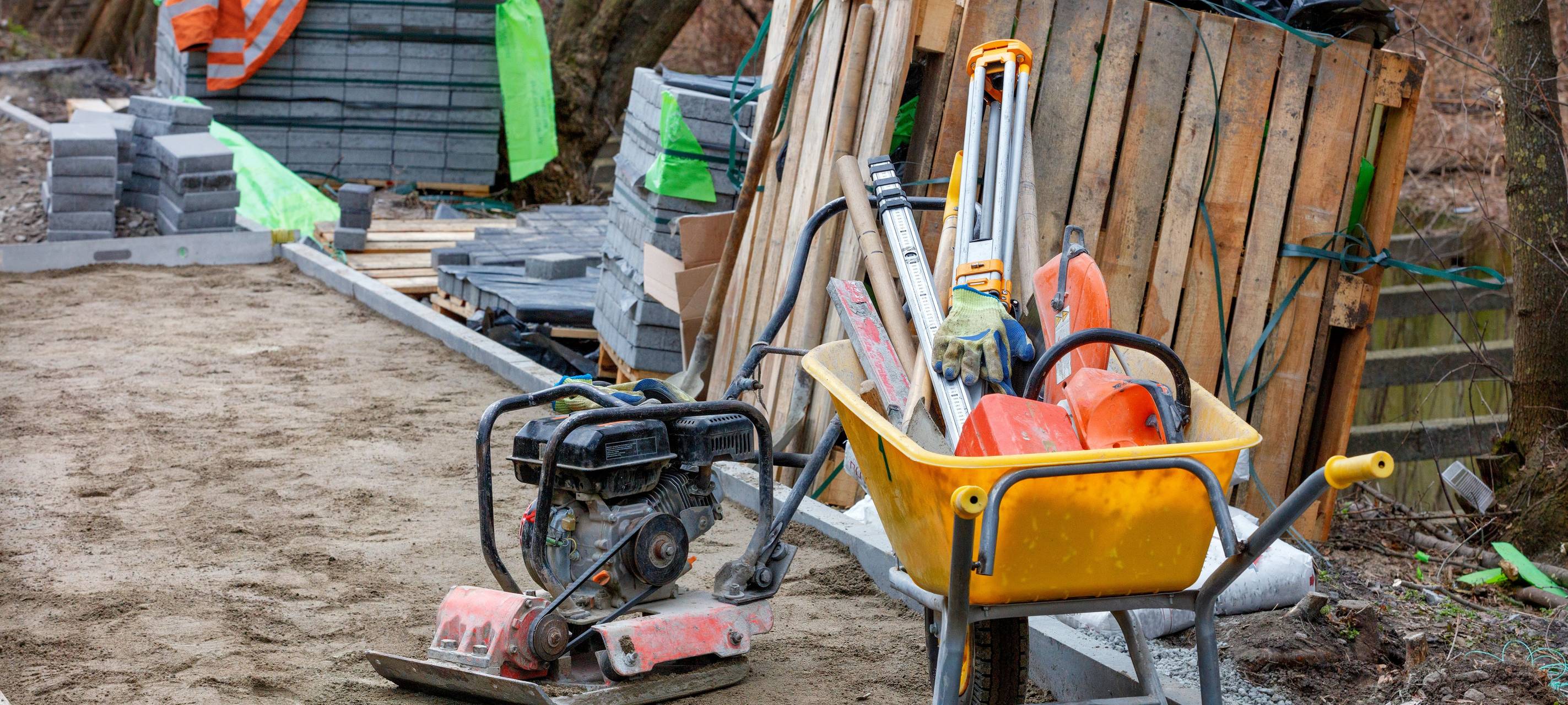 Baustelle eines Hausbaus