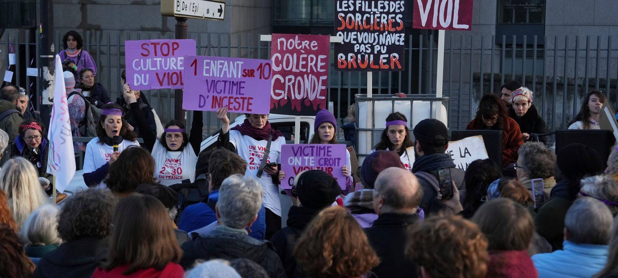 Demonstration anlässlich des Vergewaltigungsprozesses von Avignon