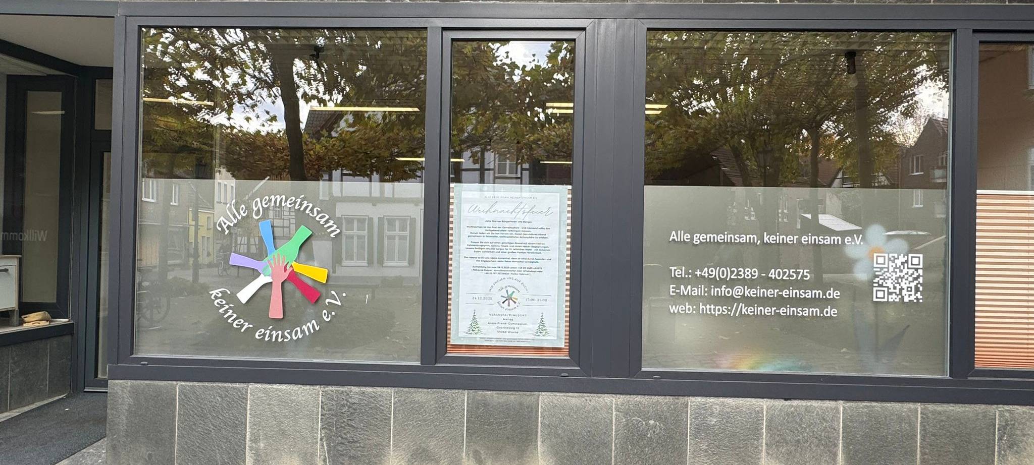 Der Eingangsbereich des Vereins und der Suppenküche "Alle gemeinsam, keiner einsam"