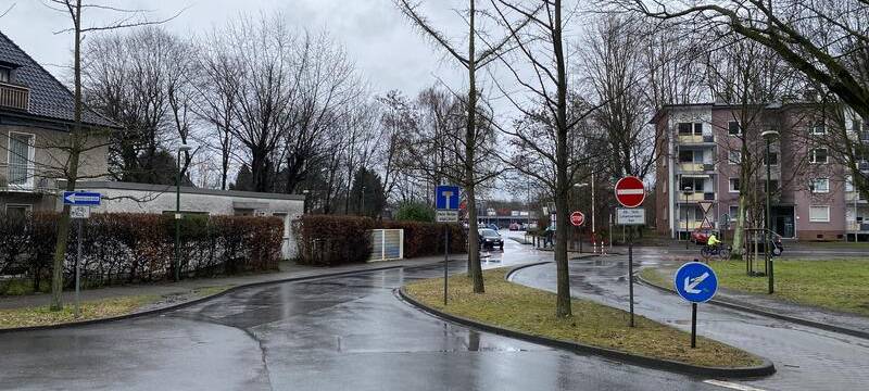 Zufahrt zum Parkplatz Viktoriastraße in Lünen