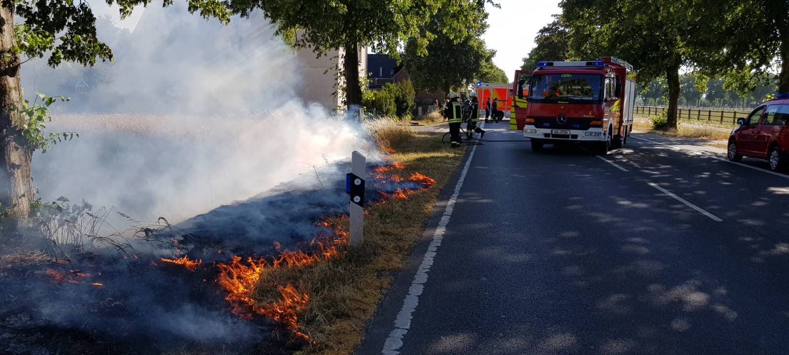 Randstreifen in Werne brannte