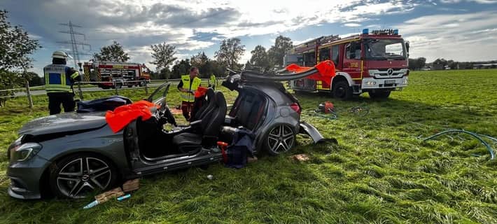 Alleinunfall auf der Lünener Straße.