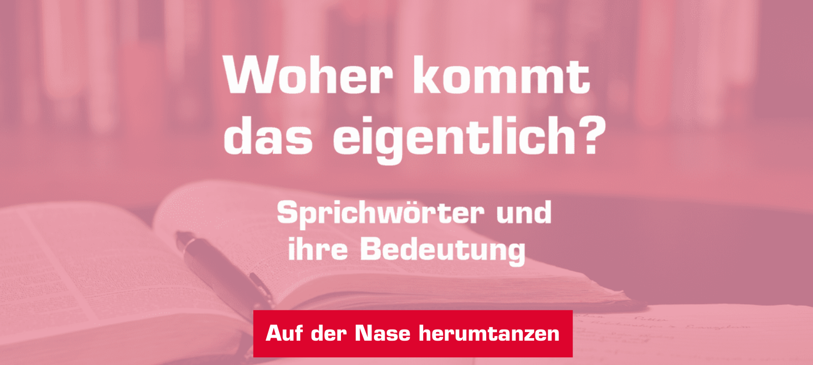 „Lass dir das doch nicht gefallen. Der tanzt einfach nur auf deiner Nase herum.“ – Genau um das Sprichwort gehts heute in unserer Rubrik "Woher kommt".