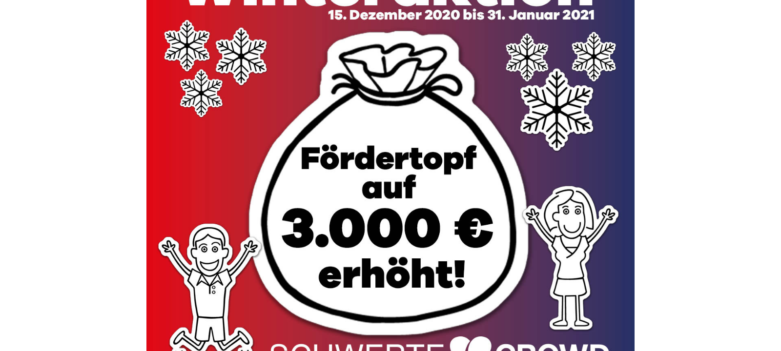 Crowdfunding Winteraktion: Jetzt sind 3.000 Euro im Fördertopf