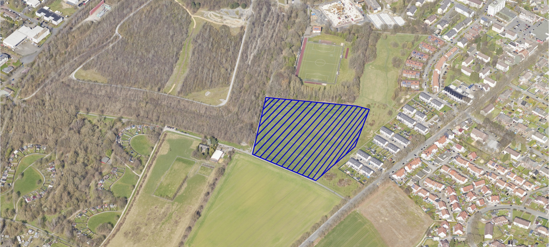 Auf der Fläche südlich des Sportplatzes soll die neue Förderschule entstehen.