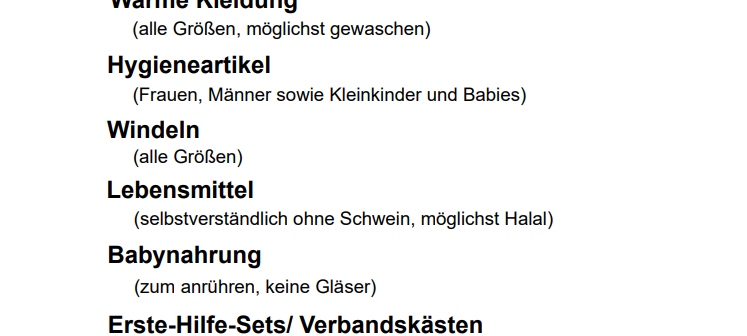 Spendenaufruf Akuthilfe Mensch