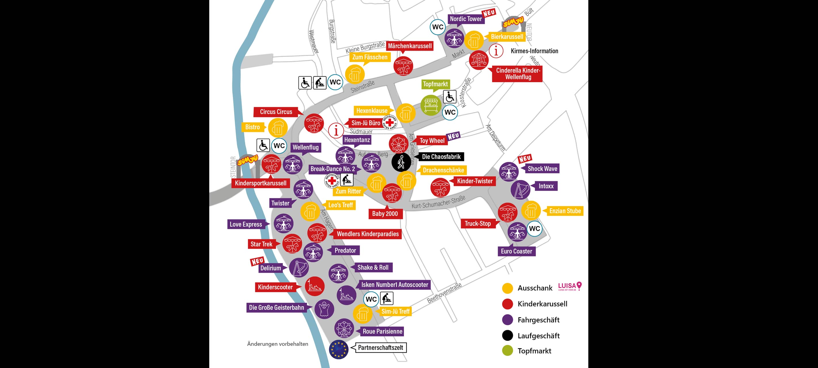 Lageplan Sim-Jü Kirmes in Werne
